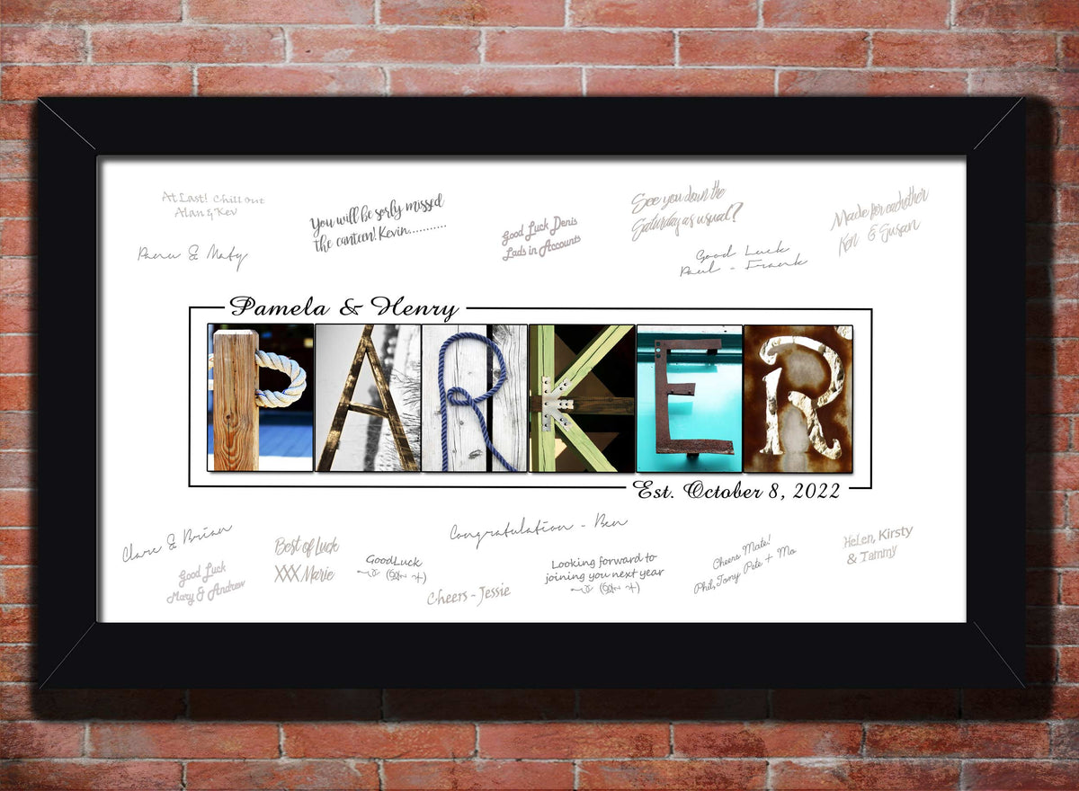 Personalized Wedding Guest Book Signature Gift Printable – Letter Art Gifts