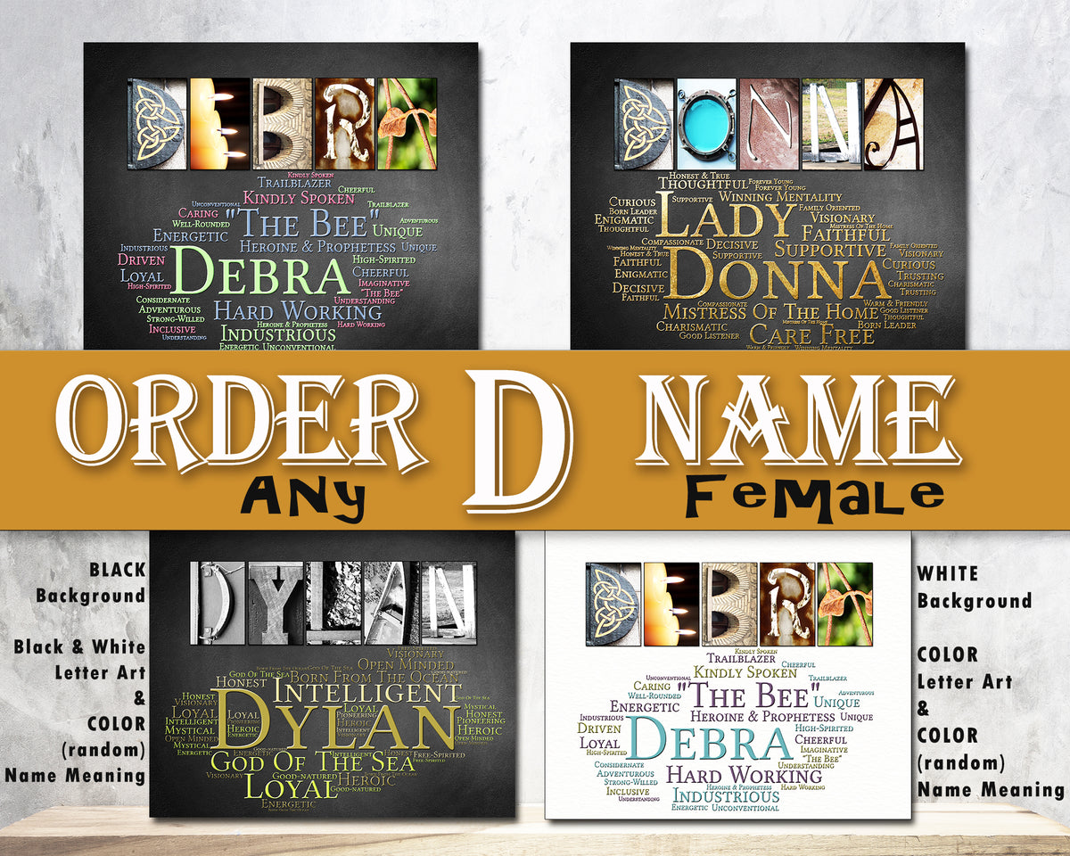 Female Names - D – Letter Art Gifts