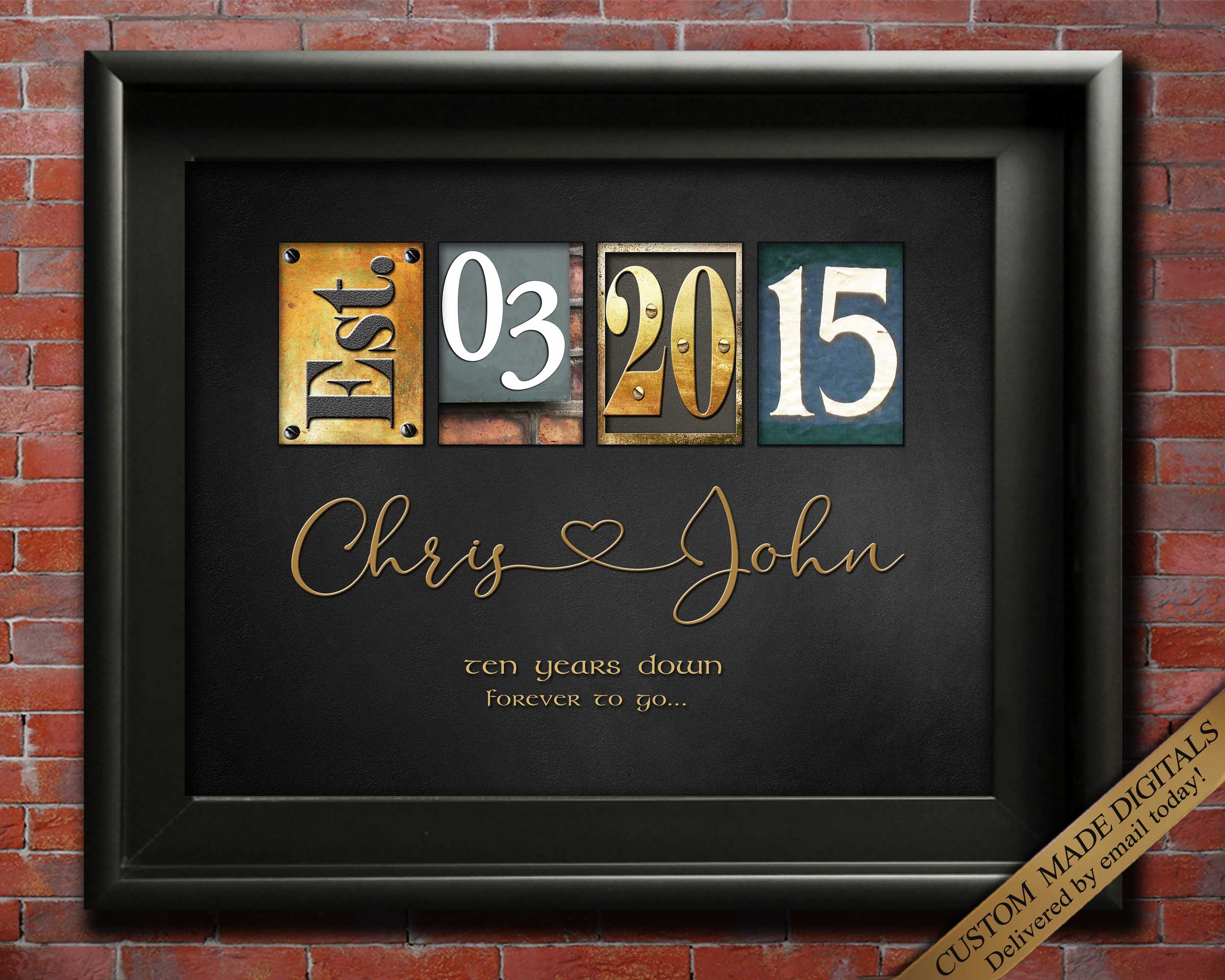 10th Anniversary Gift, 10 Year Anniversary Gifts for him, Tin