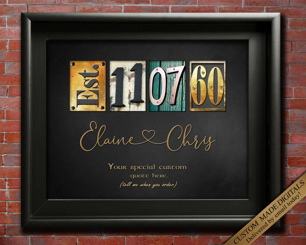 custom gift year date anniversary for valentines day