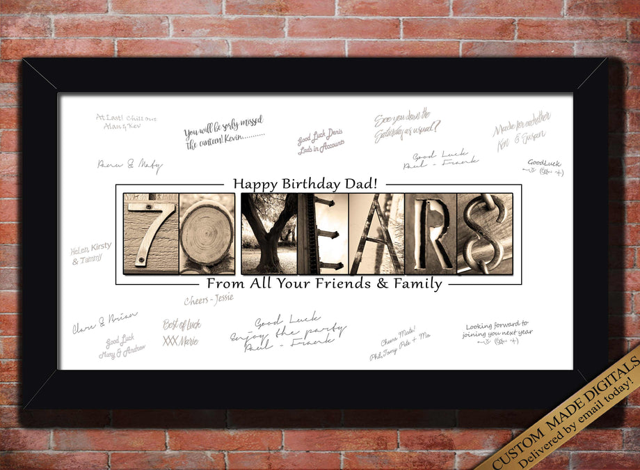 70th Birthday Gift for Men 70th Birthday Decoration Moms 70th Birthd Letter Art Gifts