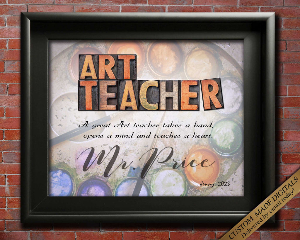 Custom Art Teacher Gift from Students wall art