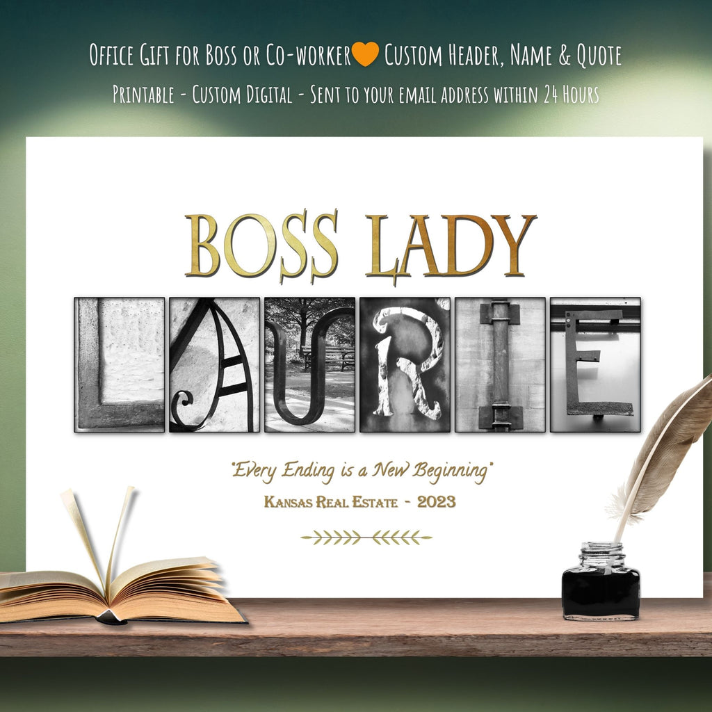 Unique Boss Lady Printable Name Wall Art for Laurie