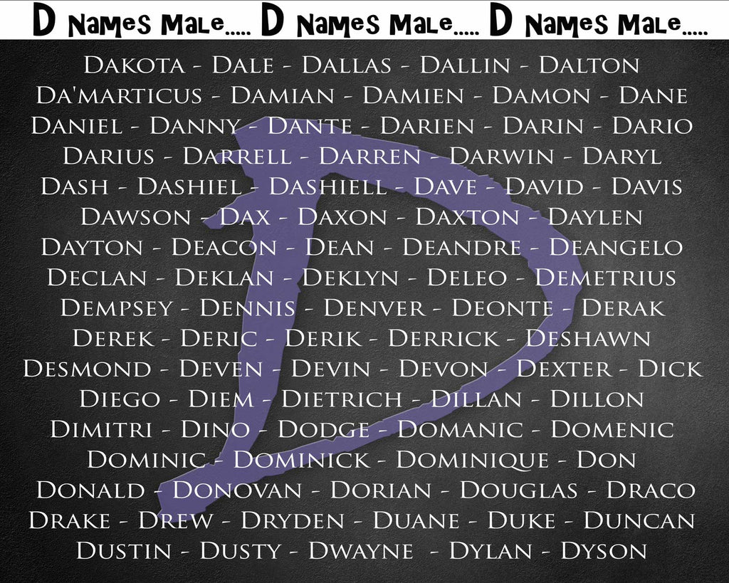 D Names for Boy Gifts 
