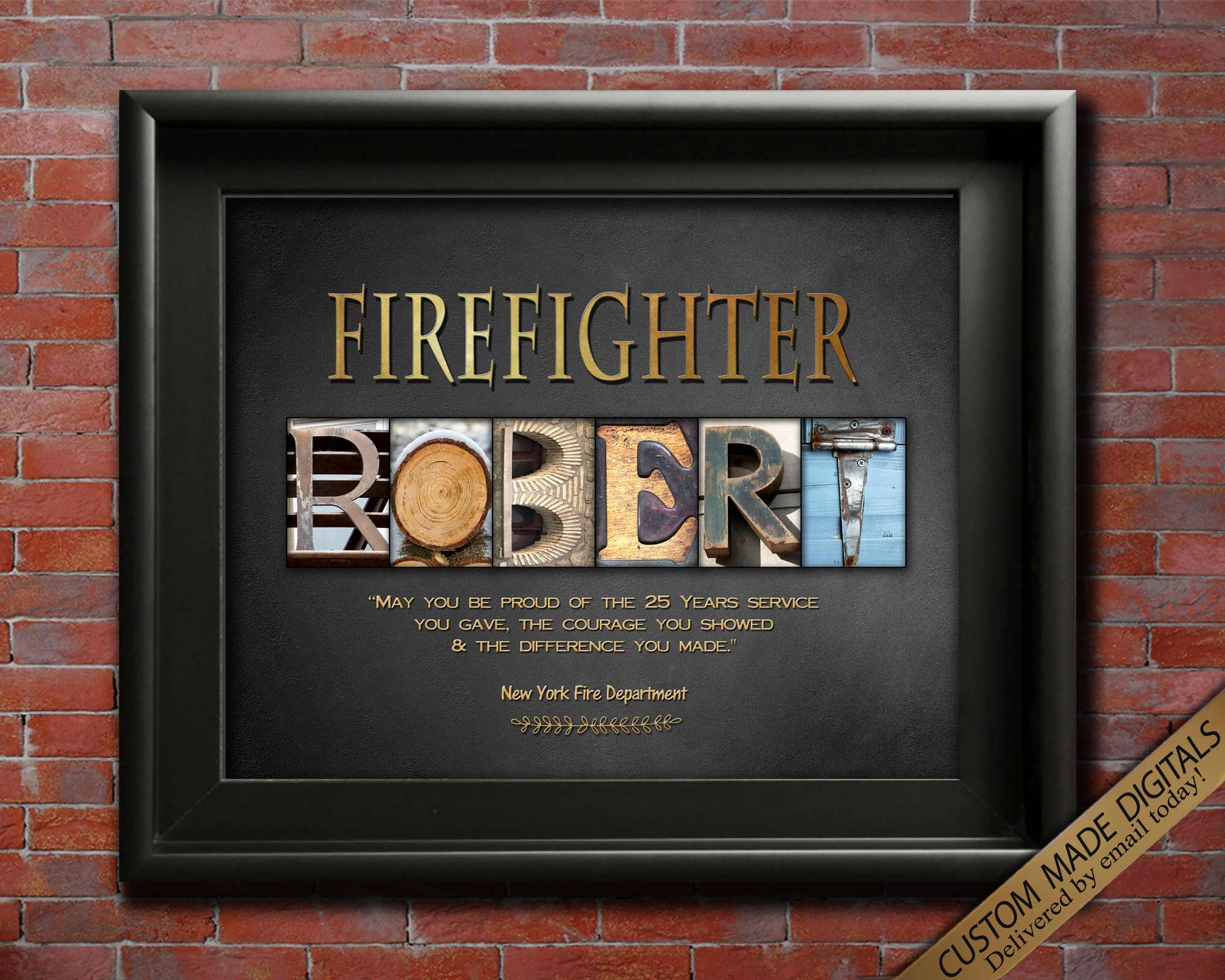 Firefighter Gift For Him, Firefighter Gifts Fireman Gift, Firefighter –  Letter Art Gifts