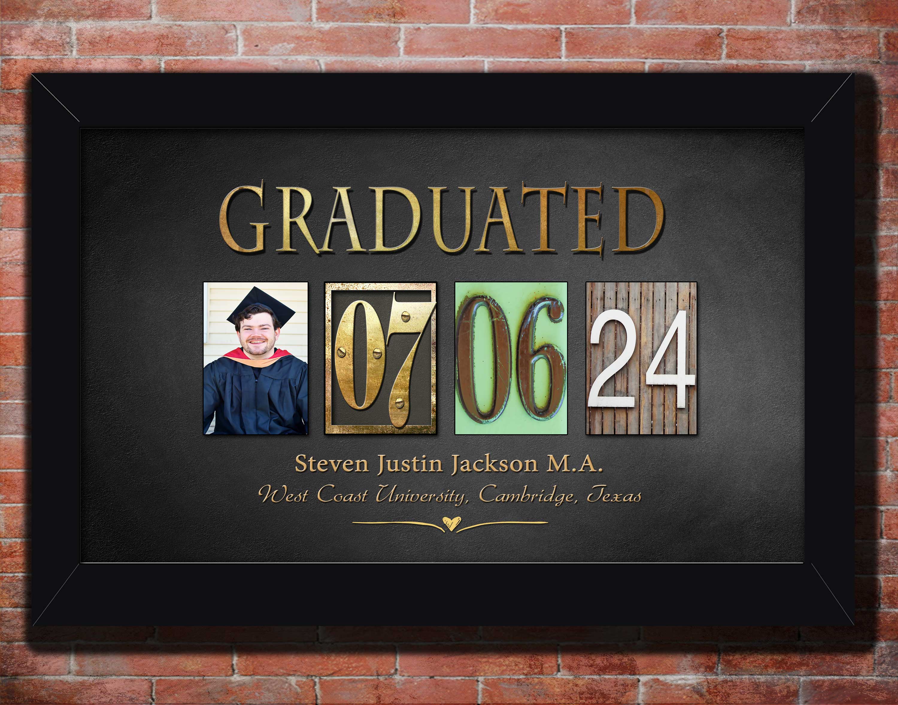Letter Grad Gift Graduation Party Gift for Graduates Party Guest Book Gold Graduation P ...