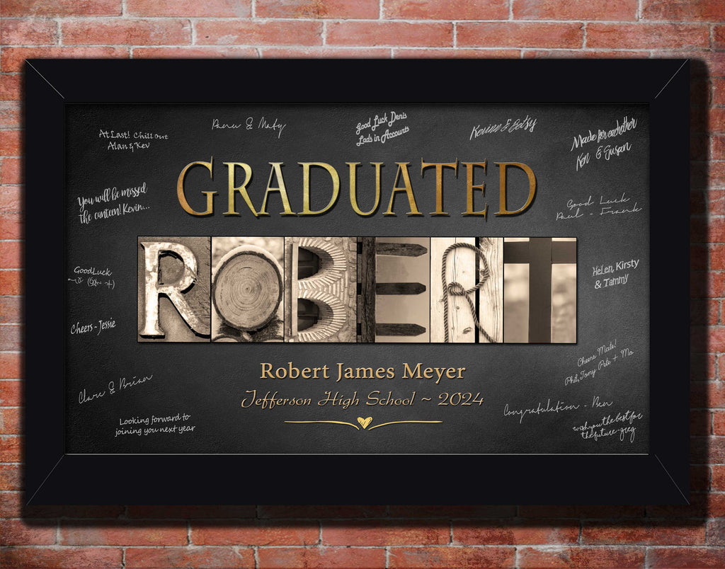 Unique Graduation Gift Alphabet Art