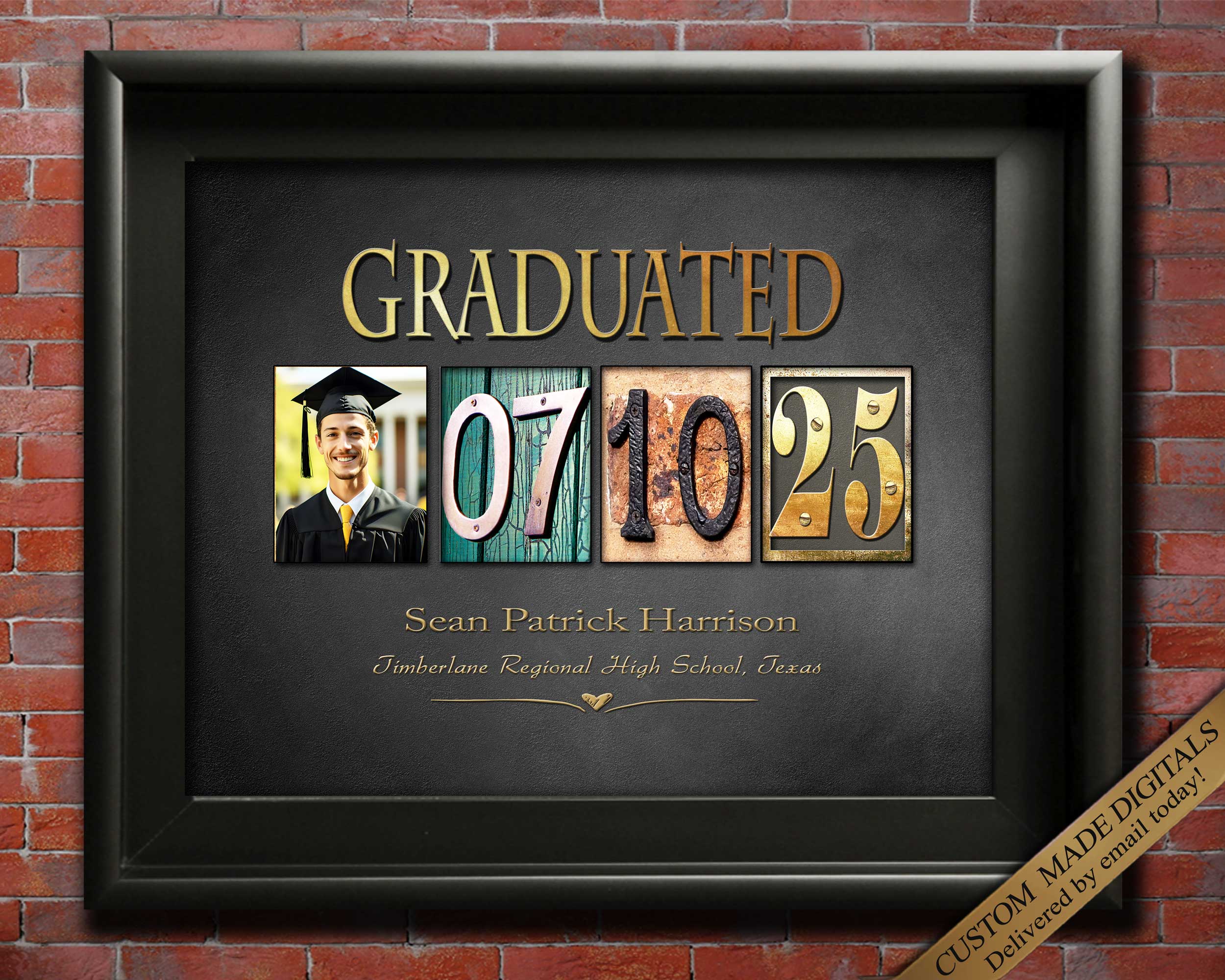 Letter Grad Gift Grad Photo Date Gift for Graduation Party Guest Book for College or Hi ...