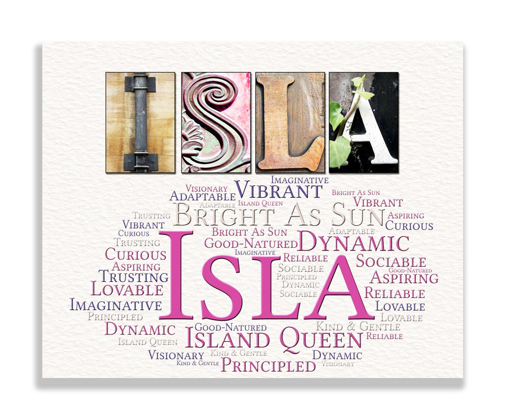 Isla Name Meaning Gift Print