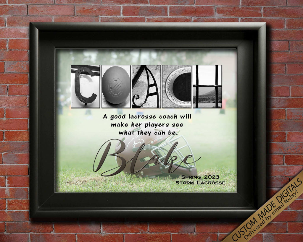 Gift for Lacrosse Coach wall art