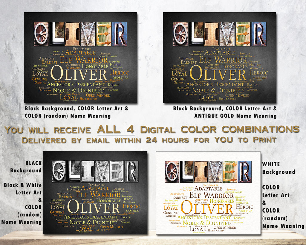 Oliver Name Meaning Gift Print