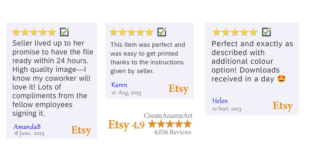 Etsy Reviews