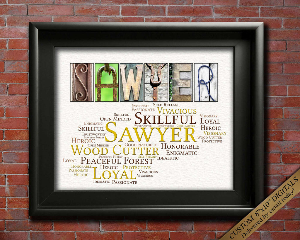 Sawyer Name Gift for Birthdays, Communion, Confirmation, Christmas, Thank You, Friendship Appreciation