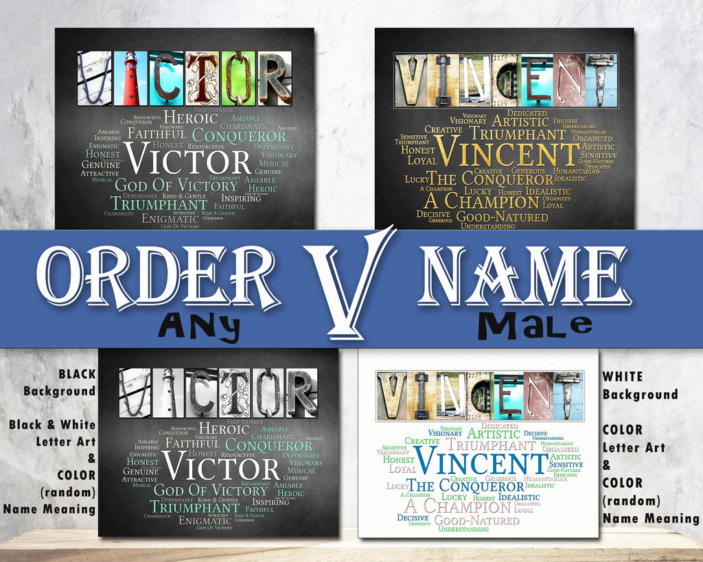 Name Meaning Gifts for Boys Valentino - Van - Vance - Vaughn - Victor - Viktor - Vincent - Vincenzo - Virgil – Vito