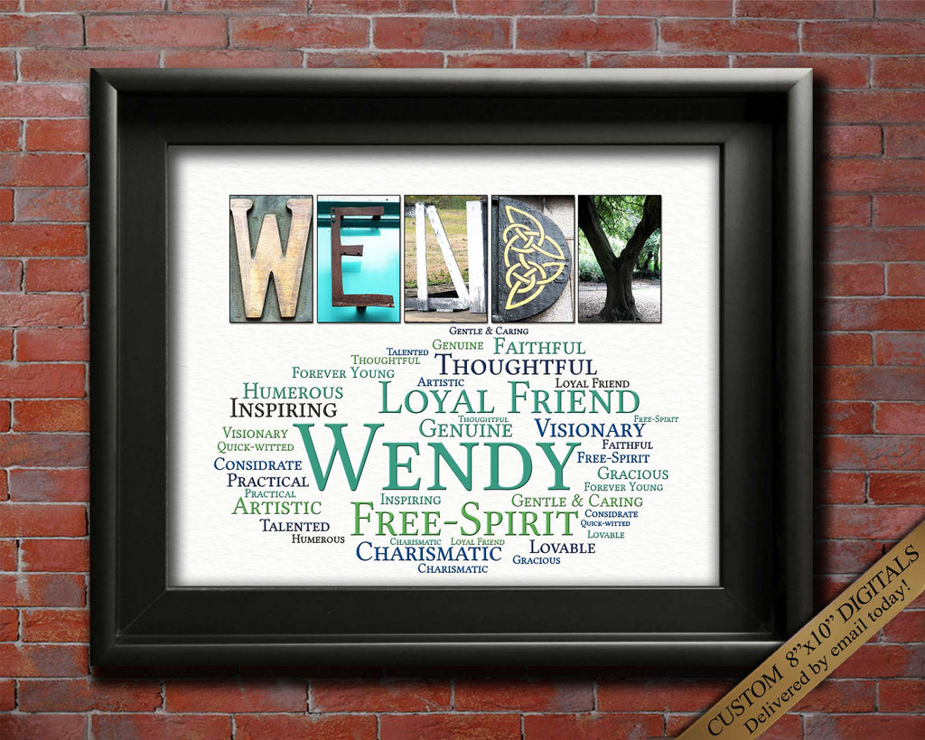 Wendy name art gift for Birthdays, Communion, Confirmation, Christmas, Thank You, Friendship Appreciation, Bridesmaids, Groomsman, Christening, First Birthday