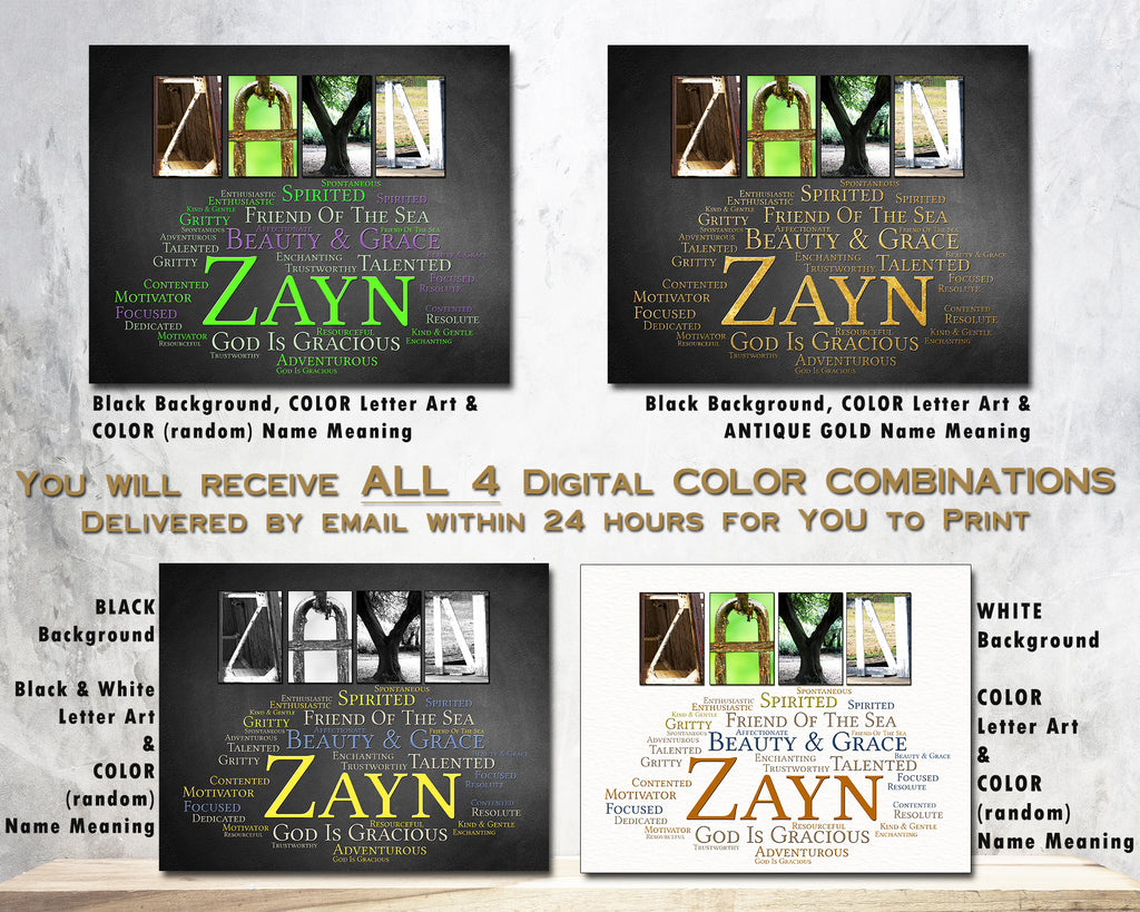 Zayn name art Birthdays, Communion, Confirmation, Christmas, Thank You, Friendship Appreciation, Bridesmaids, Groomsman, Christening, First Birthday