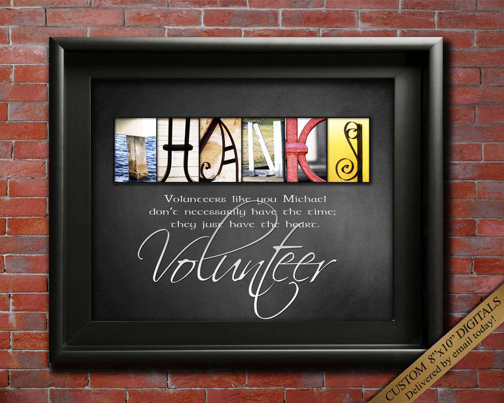 Gift for volunteer printable custom made