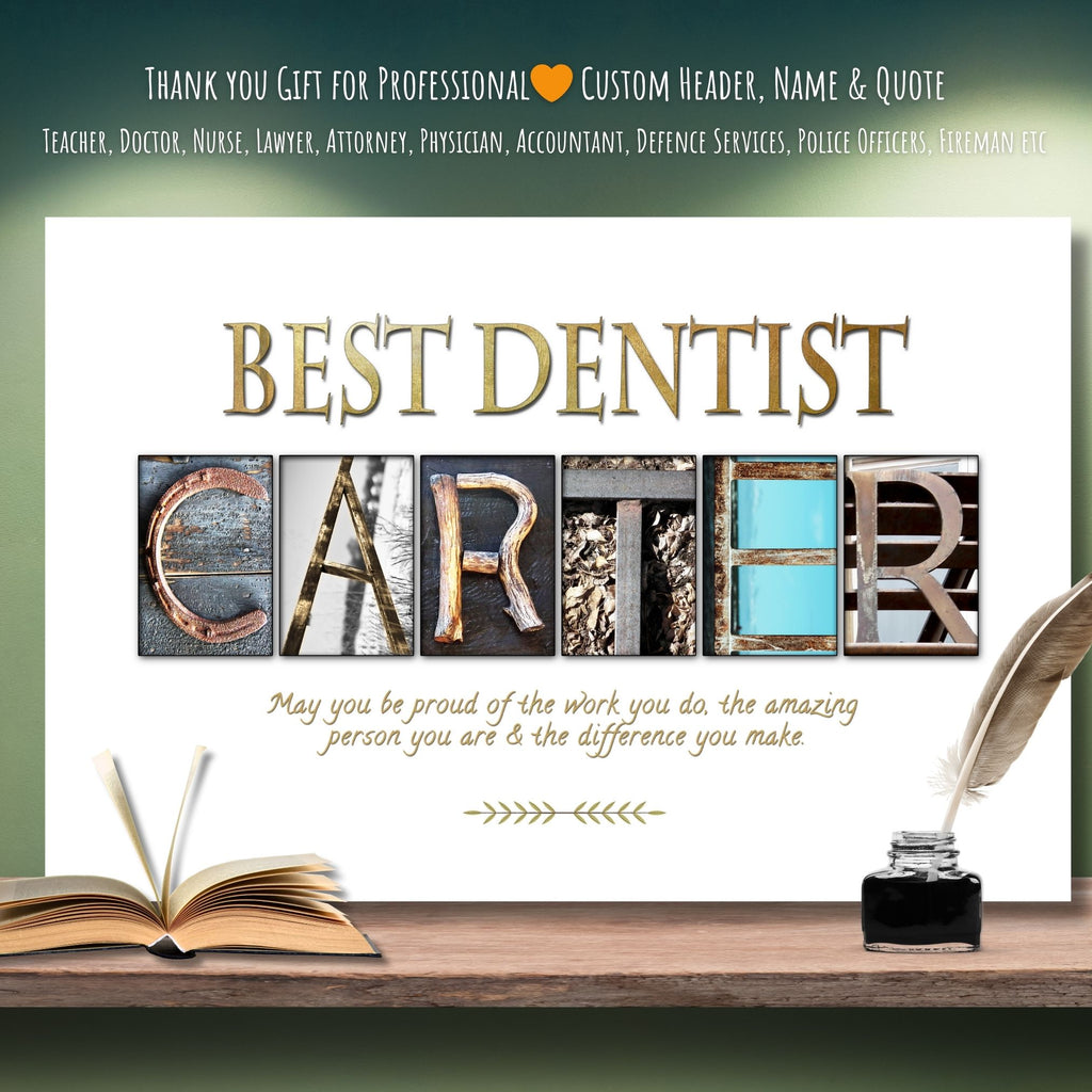 Unique Printable Name Wall Art  for Dentist