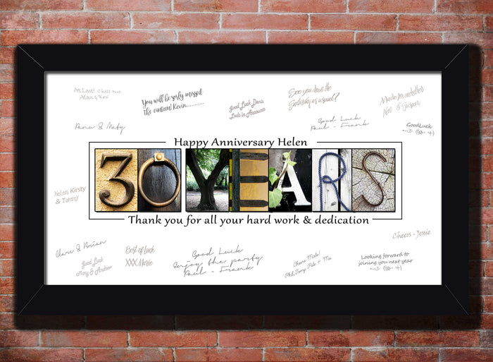Work anniversary business years of service print