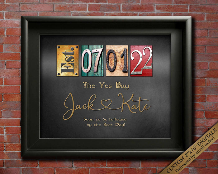 Gifts for engagement guest book print