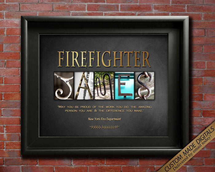 Gift for Firefighter team gift guest book