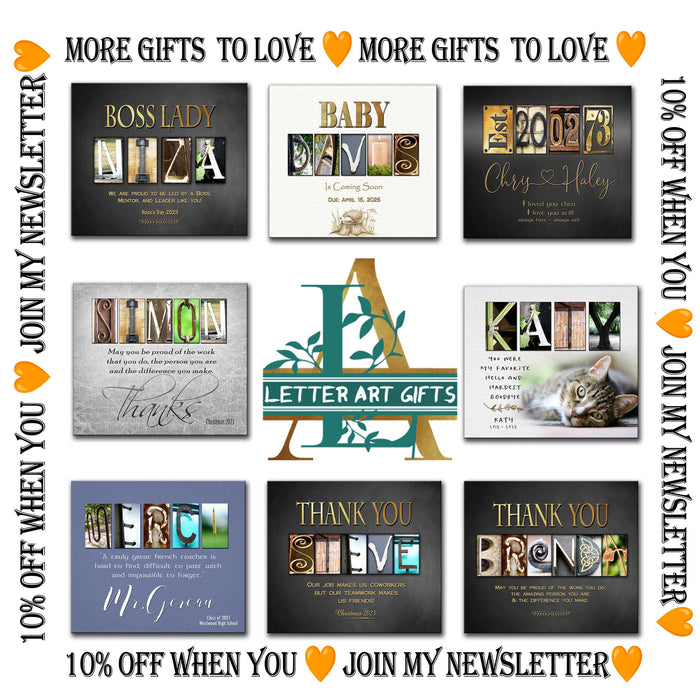 more letter art gifts to love