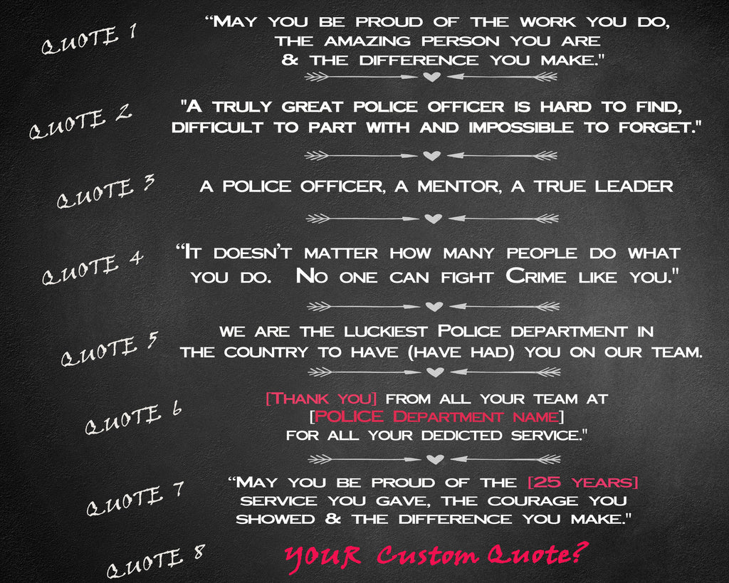 Quote Gift for Police Officer Service Award