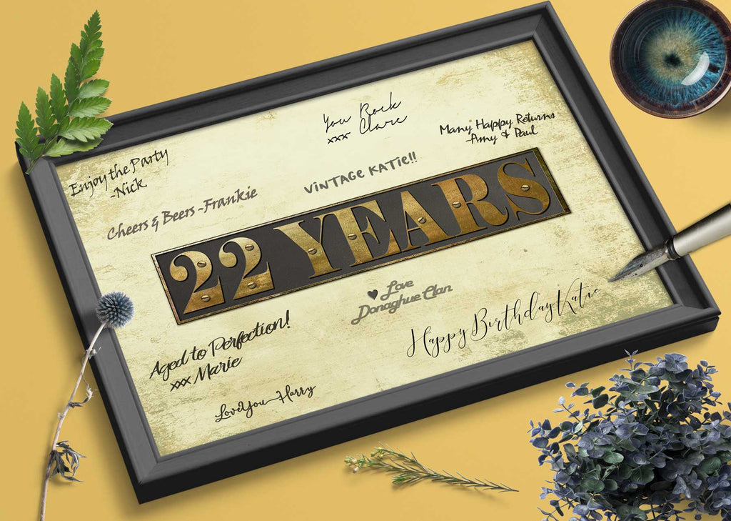 22 Years Wall Art Printable guest book