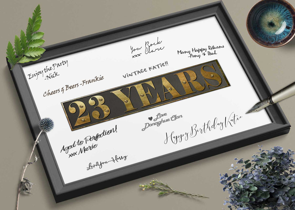 23 Years old Birthday Wall Art Printable guest book