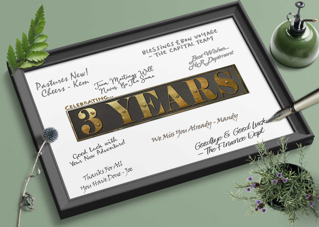 3 Years Service Printable wall art gift