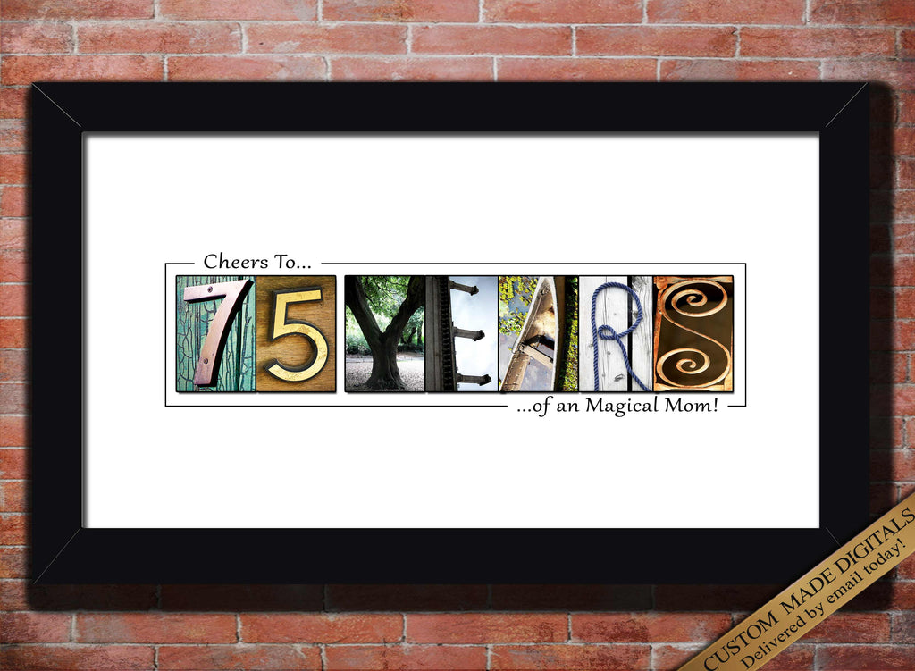 Moms 75th Birthday Guest Book Printable