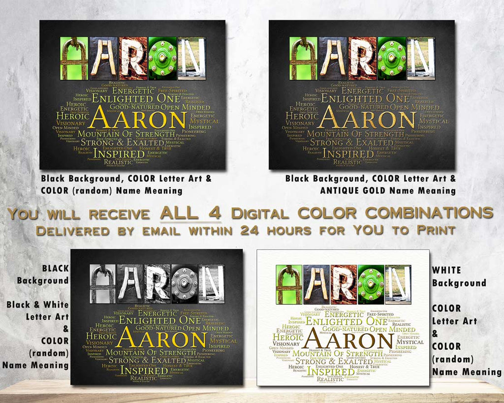 Aaron Name Art - Unique Digital Prints