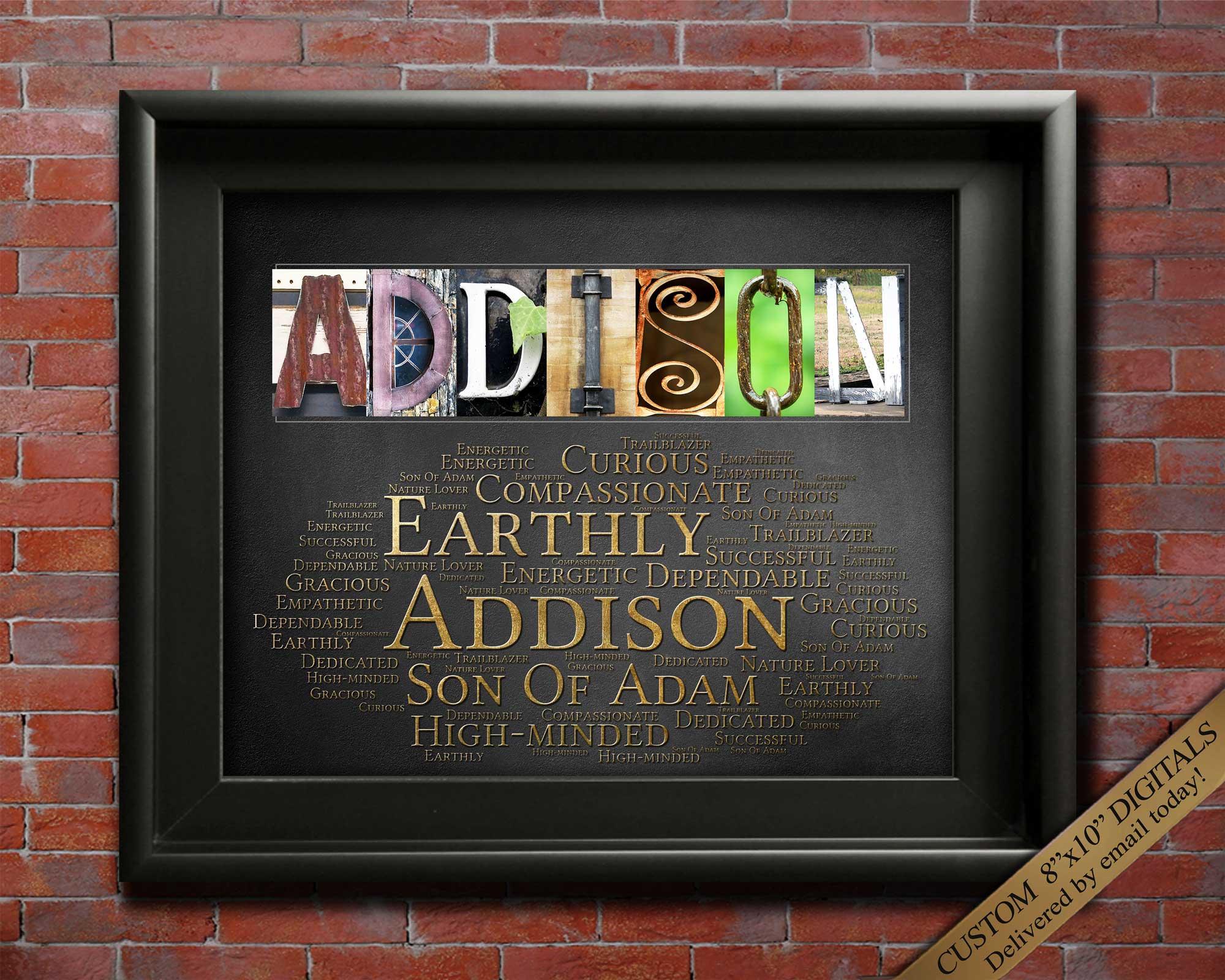 Addison Name Meaning Gift | 4 Digital Prints – Letter Art Gifts