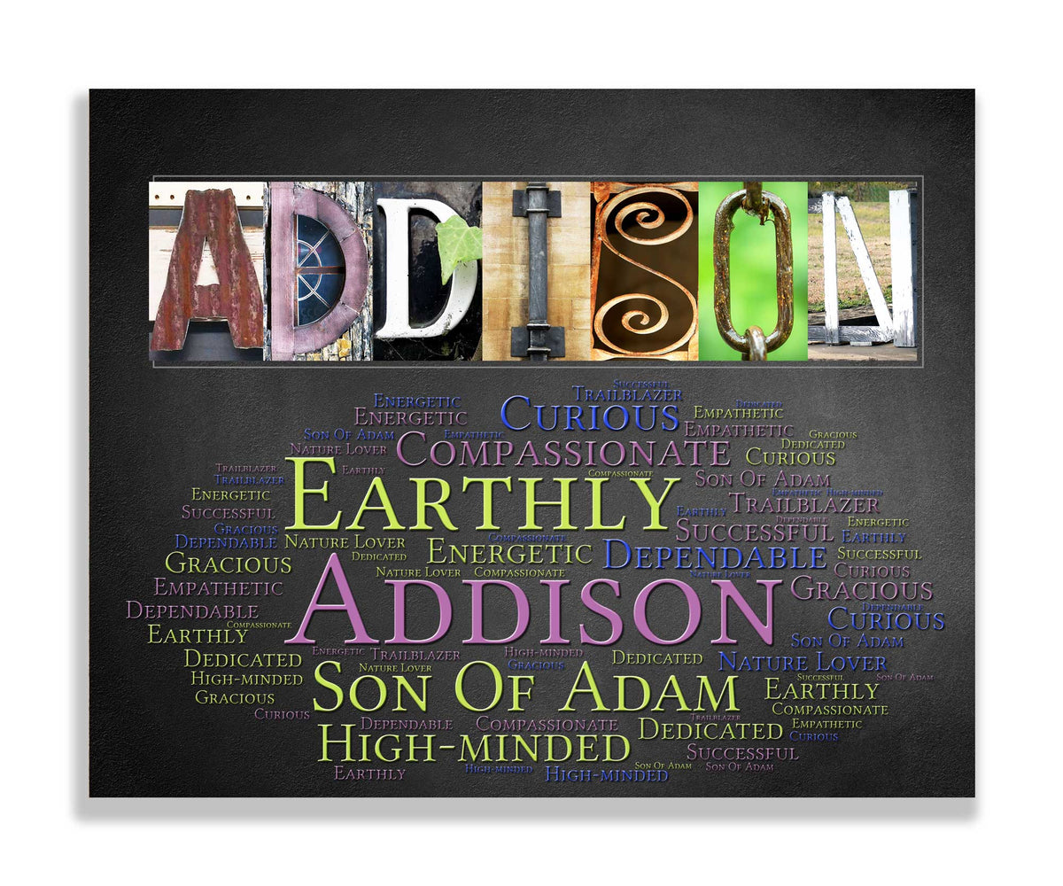 Addison Name Meaning Gift | 4 Digital Prints – Letter Art Gifts