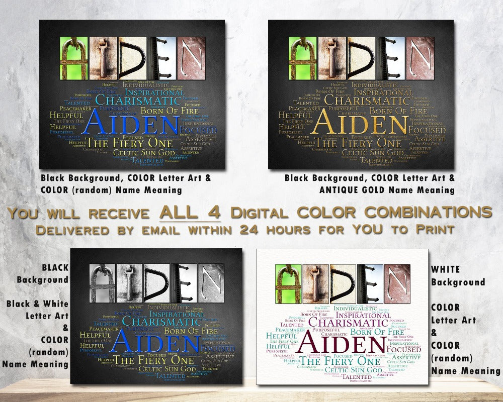 Aiden Name Meaning Gift Set