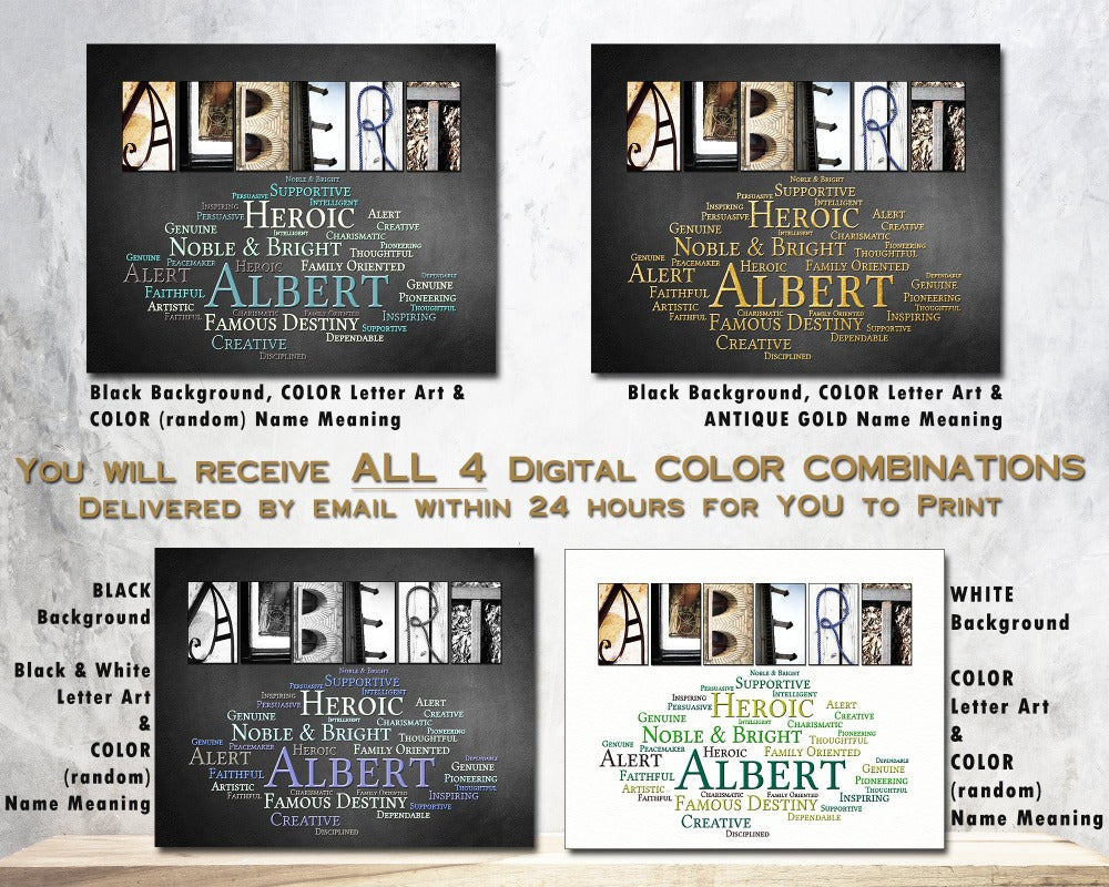 Albert Name Art - Set of 4 Digital Prints