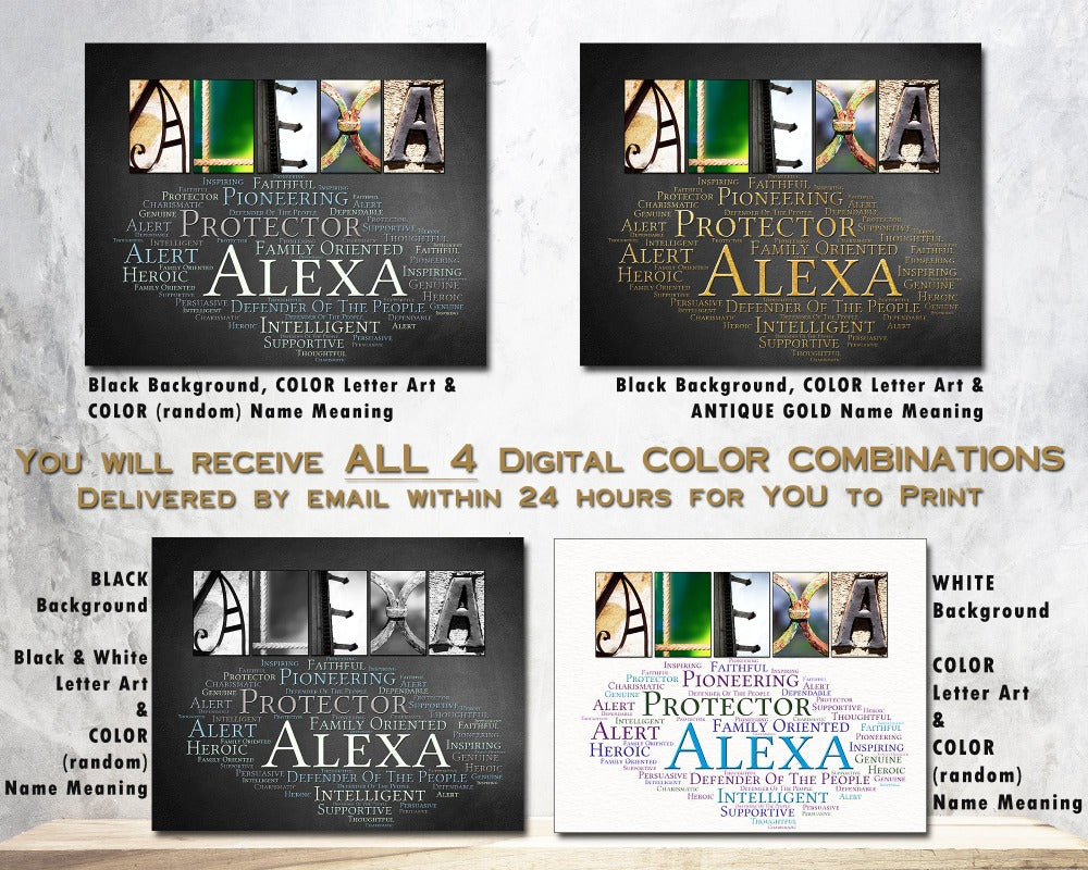 Alexa Name Art Prints Digital 4