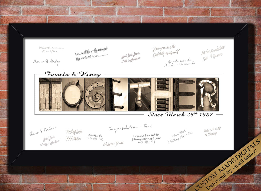 Anniversary Party Alphabet Art Gift