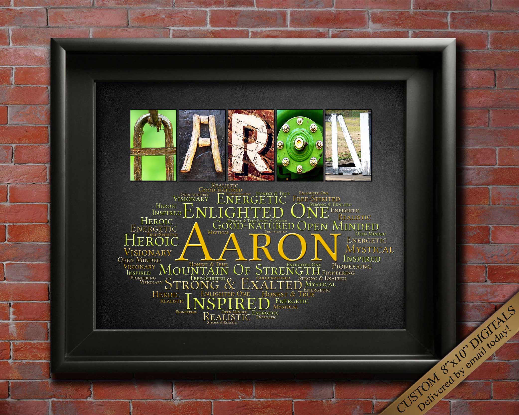 Aaron Meaning Name Art Gift | 4 Digital Prints – Letter Art Gifts