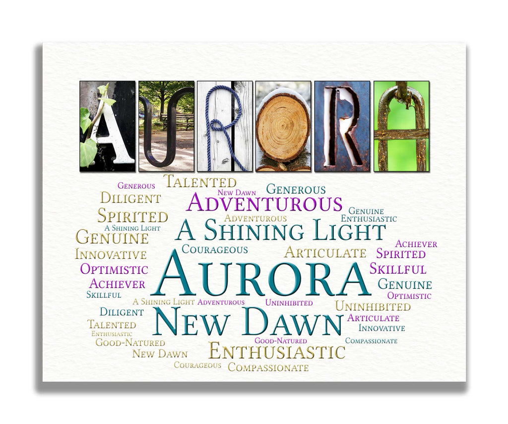 Aurora Name Meaning Print, Digital