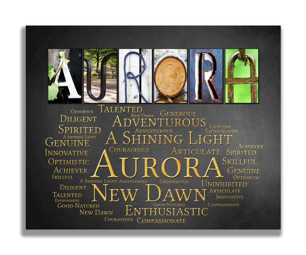 Aurora Name Meaning Art Print, Digital