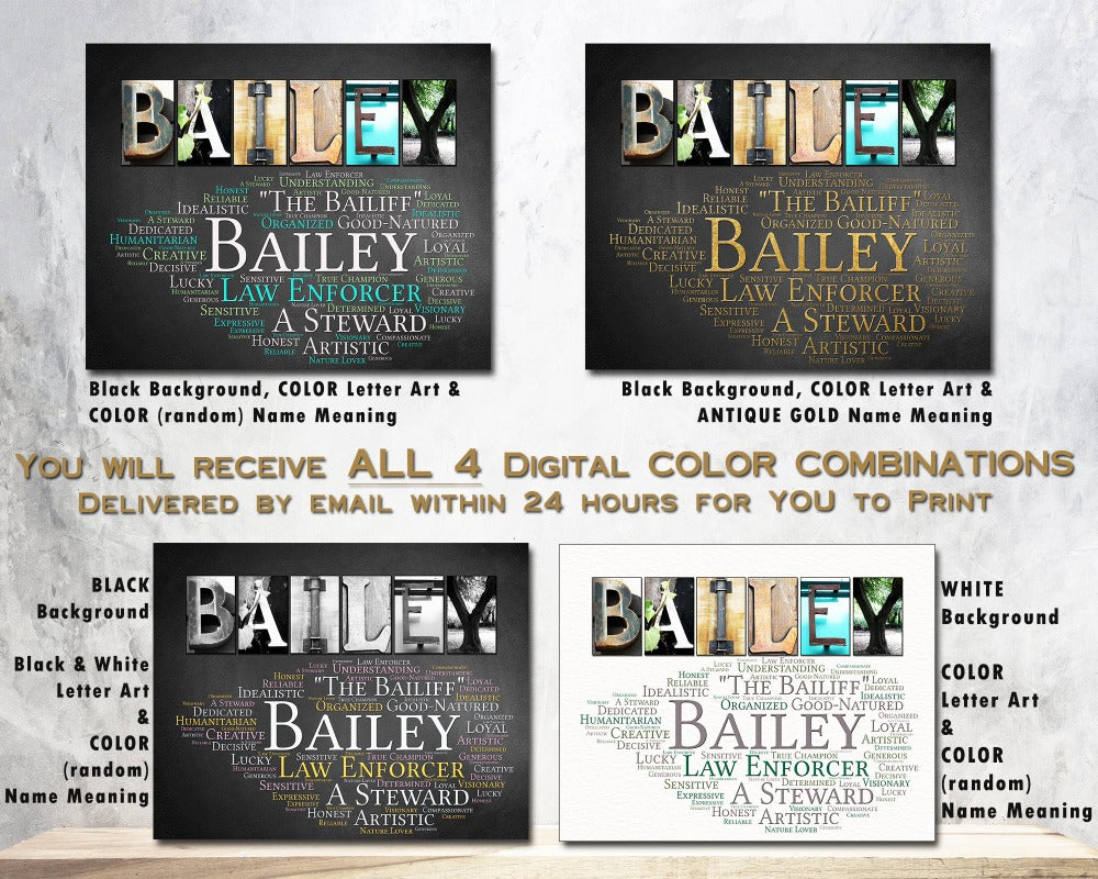 Bailey First Name Meaning one of a kind Collection