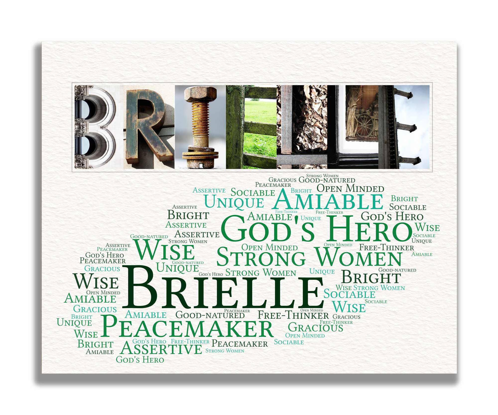 Brielle Meaning Name Art Gift | 4 Digital Prints – Letter Art Gifts