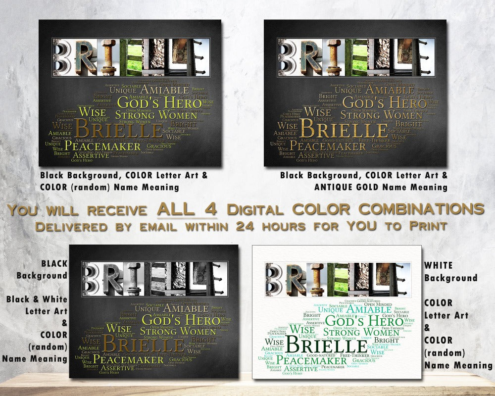 Brielle Name Art - Set of 4 Digital Prints