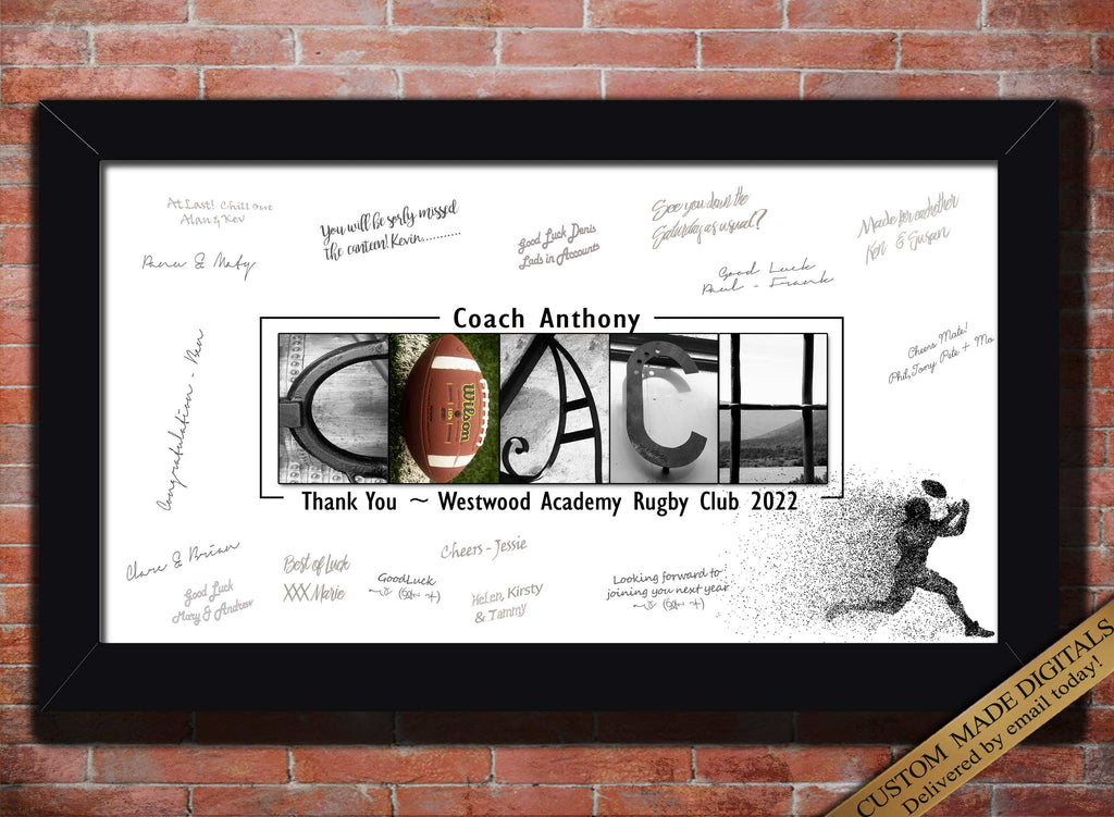 Rugby Coach Thank You Print