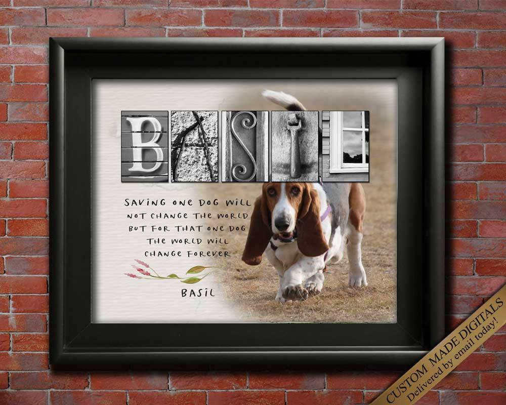 Custom Dog Name letter art gifts