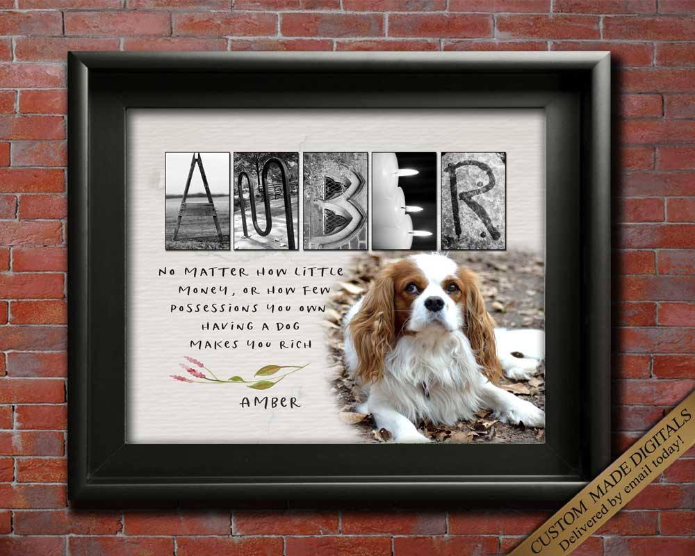 Custom Dog Name letter art printable