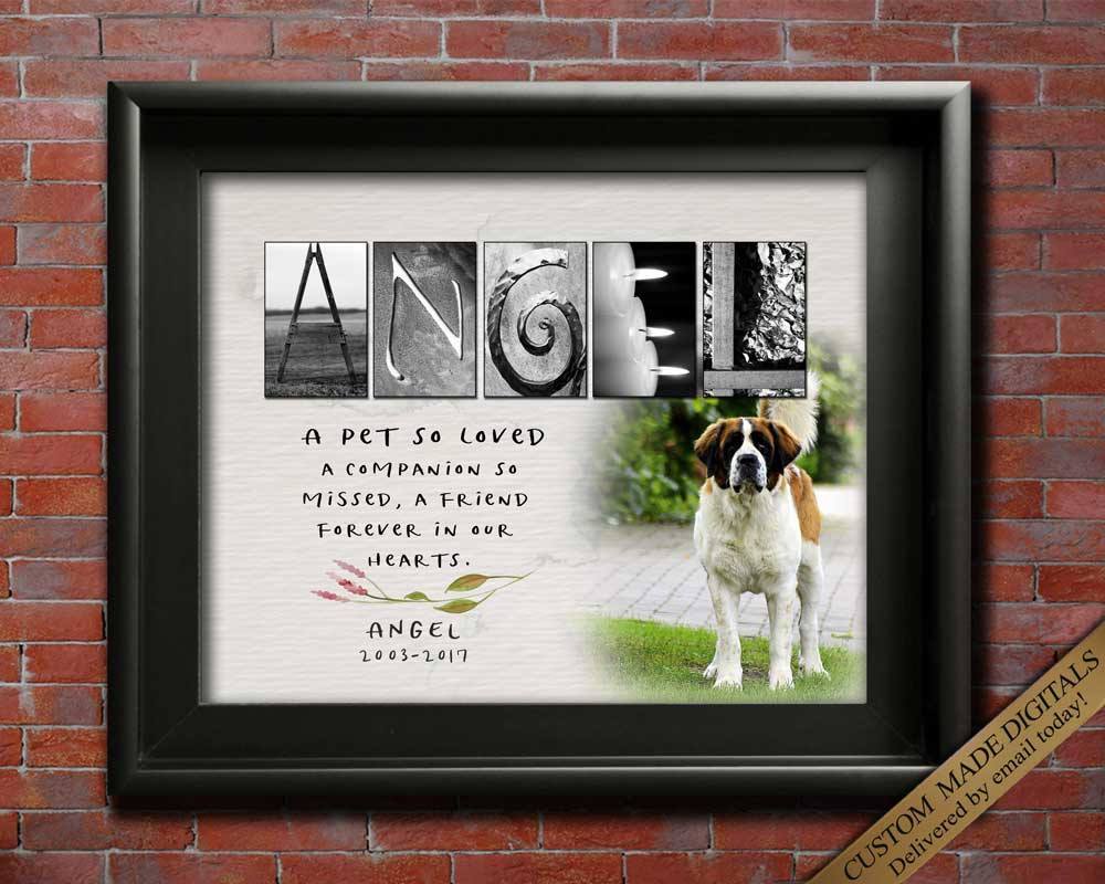 Dog memorial photo memory gift