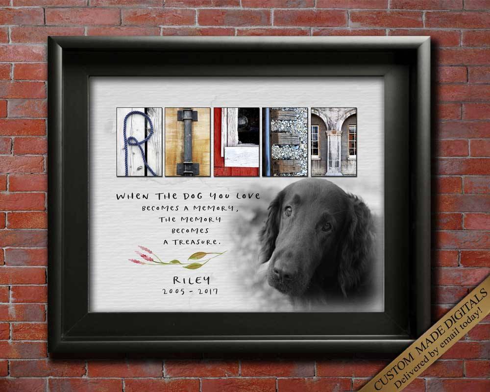 Dog memorial photo memory gift quotes