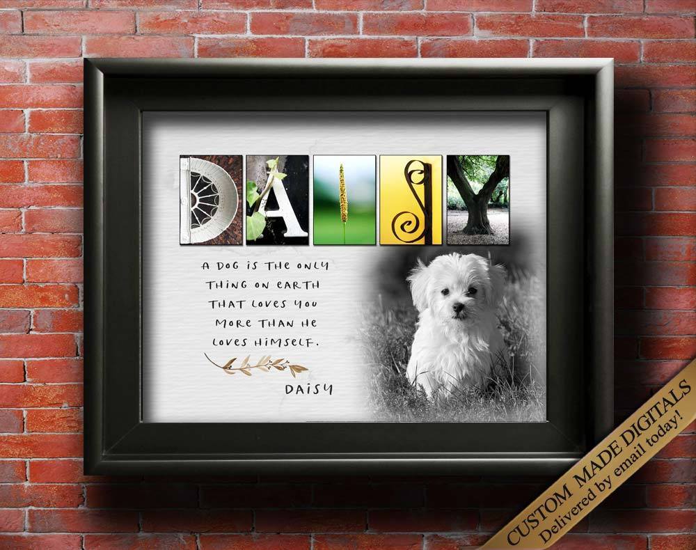 Dog photography and quote gift custom